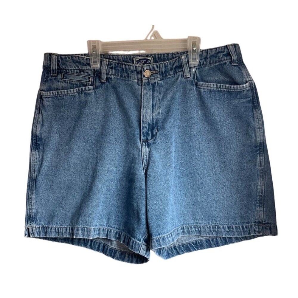 Vintage Essentials Style Womens Sz 16 Denim Jean Shorts Relaxed Fit Cotton